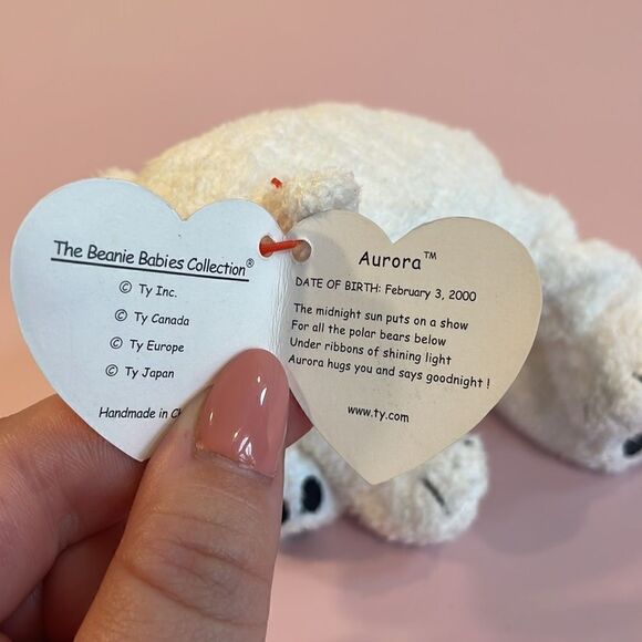 2000 Original TY Beanie Baby  AURORA the White Polar Bear 6.5” NWT excellent… - Picture 7 of 9